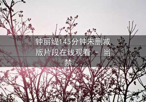钟丽缇145分钟未删减版片段在线观看 - 当禁忌之恋遇上命运抉择,你敢直面真相吗?
