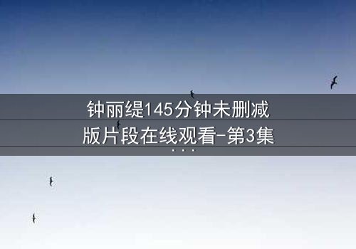 钟丽缇145分钟未删减版片段在线观看-第3集 - 揭秘那些被删减的激情瞬间