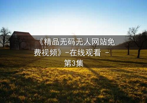 《精品无码无人网站免费视频》-在线观看 - 第3集