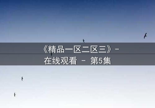 《精品一区二区三》-在线观看 - 第5集