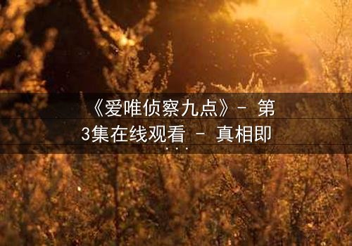 《爱唯侦察九点》- 第3集在线观看 - 真相即将揭晓,你敢直面吗?