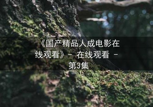 《国产精品人成电影在线观看》- 在线观看 - 第3集