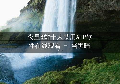 夜里B站十大禁用APP软件在线观看 - 当黑暗中的APP解锁禁忌之门,你敢点开吗?
