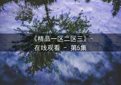 《精品一区二区三》-在线观看 - 第5集