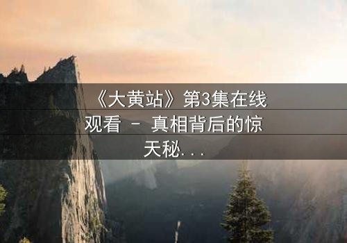 《大黄站》第3集在线观看 - 真相背后的惊天秘密即将揭晓