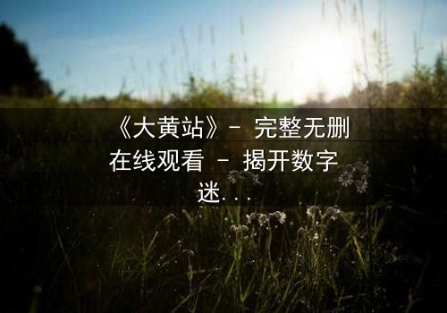 《大黄站》- 完整无删在线观看 - 揭开数字迷宫的致命诱惑