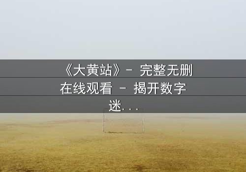 《大黄站》- 完整无删在线观看 - 揭开数字迷宫的致命诱惑