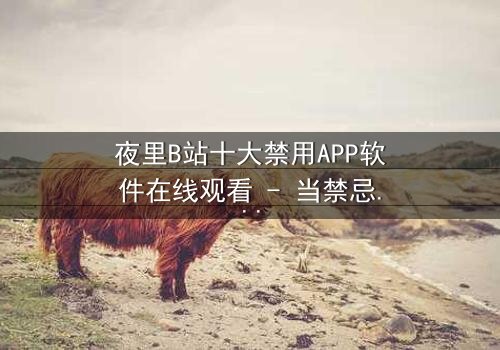 夜里B站十大禁用APP软件在线观看 - 当禁忌APP解锁深夜B站,谁能逃脱数字诅咒?