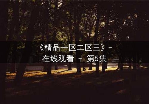 《精品一区二区三》- 在线观看 - 第5集