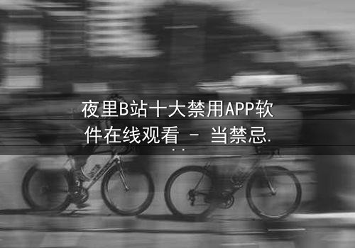 夜里B站十大禁用APP软件在线观看 - 当禁忌APP解锁你的深夜欲望