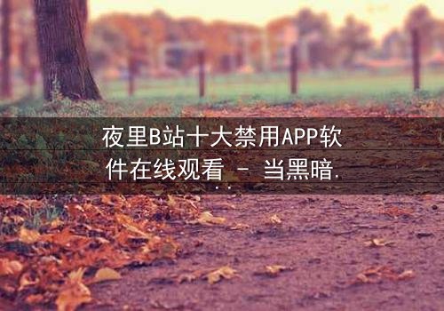 夜里B站十大禁用APP软件在线观看 - 当黑暗APP解锁你的秘密,你敢点击吗?