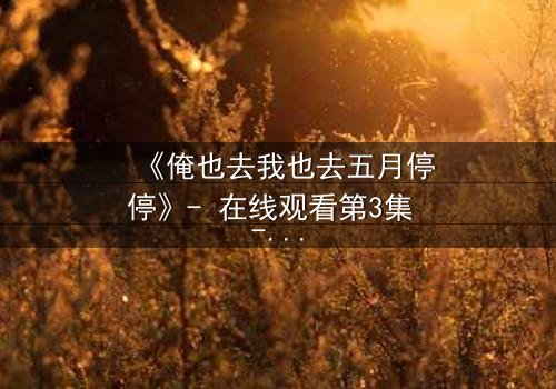 《俺也去我也去五月停停》- 在线观看第3集 - 当亲情与梦想在五月戛然停驻