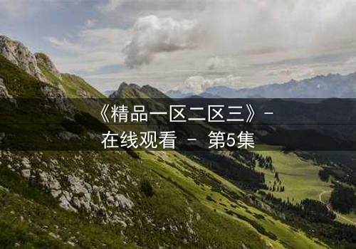 《精品一区二区三》-在线观看 - 第5集