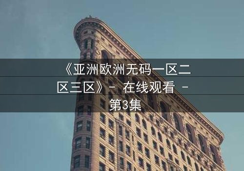 《亚洲欧洲无码一区二区三区》- 在线观看 - 第3集