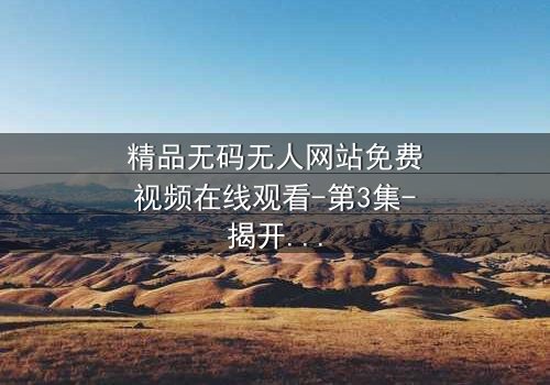 精品无码无人网站免费视频在线观看-第3集-揭开数字世界的隐秘面纱