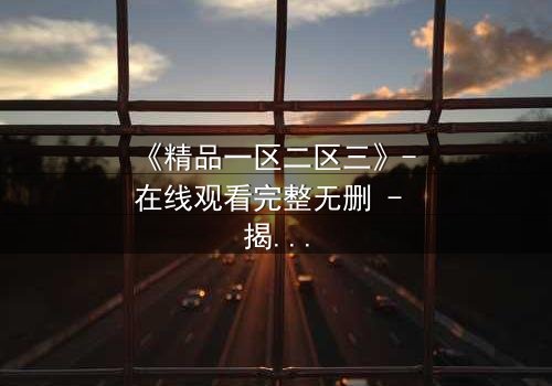 《精品一区二区三》- 在线观看完整无删 - 揭开人性深处的秘密游戏